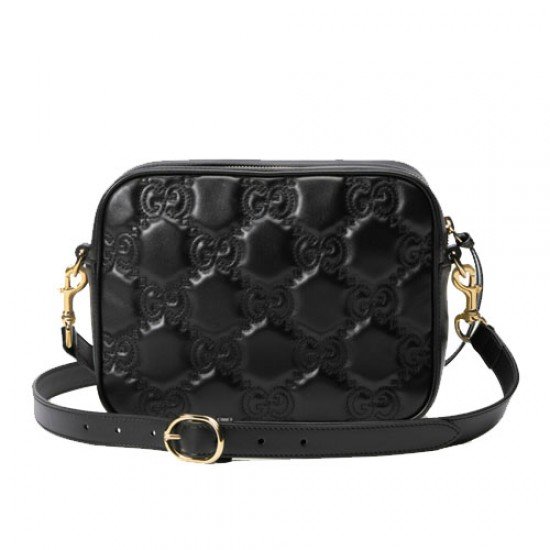 GG quilted leather shoulder bag black