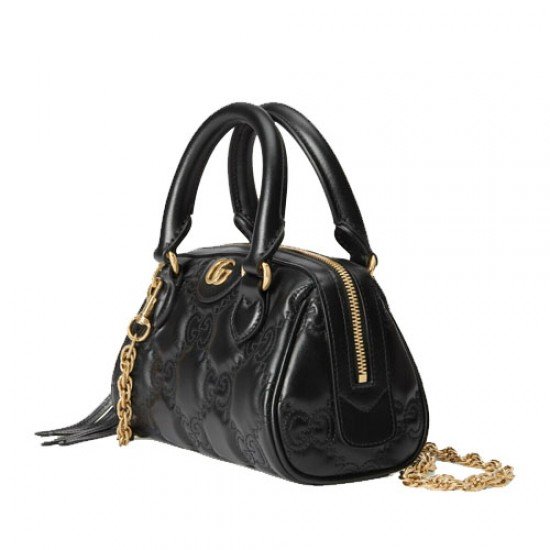 GG quilted leather tote bag black