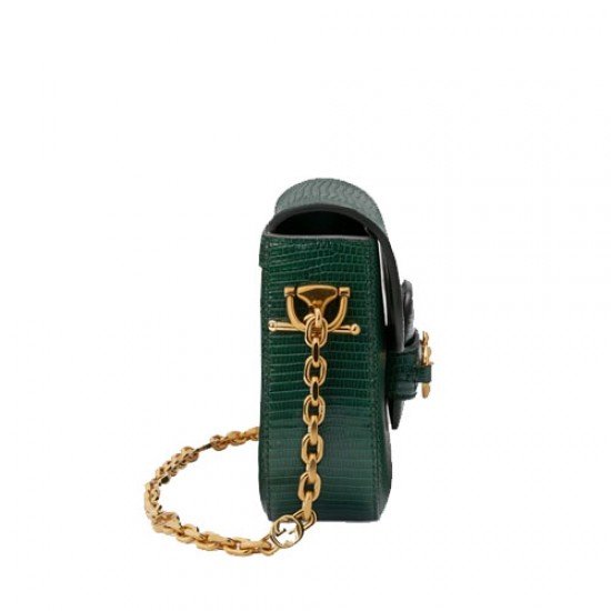 Gucci Horsebit 1955 lizard mini bag green