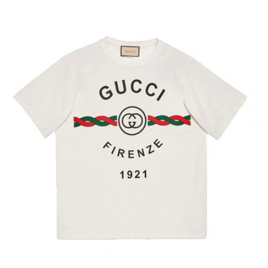 Cotton knit Gucci Firenze 1921 T-shirt White