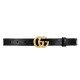 Shiny GG  Crocodile Leather Belt Black