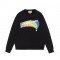 Star Print Knit Cotton Sweatshirt Black