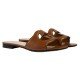 Women GG Cutout Detail Slippers Brown