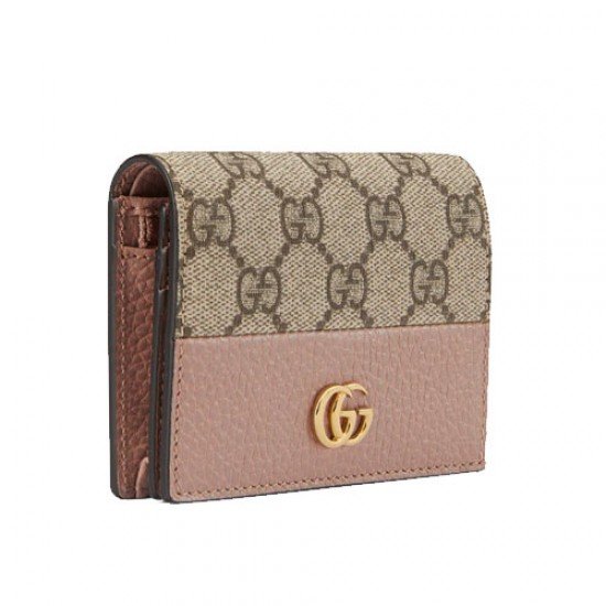 GG Marmont card case wallet pink