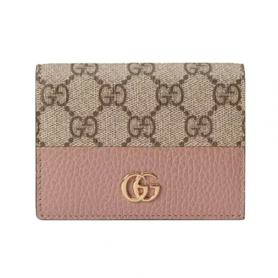 GG Marmont card case wallet pink