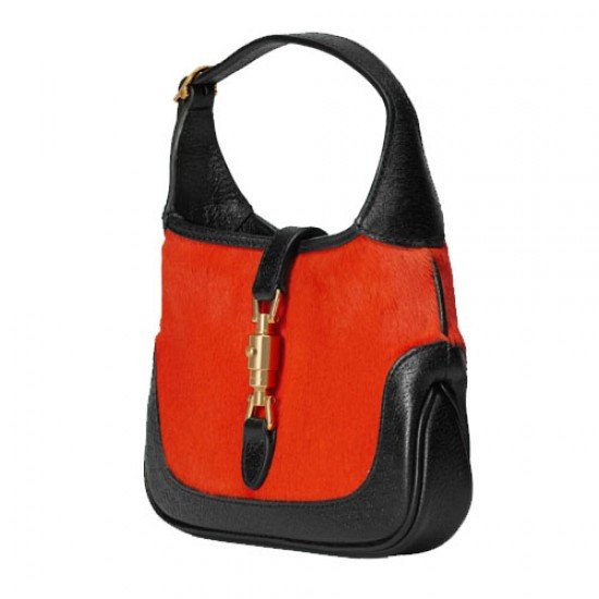 Jackie 1961 mini calf hair bag red