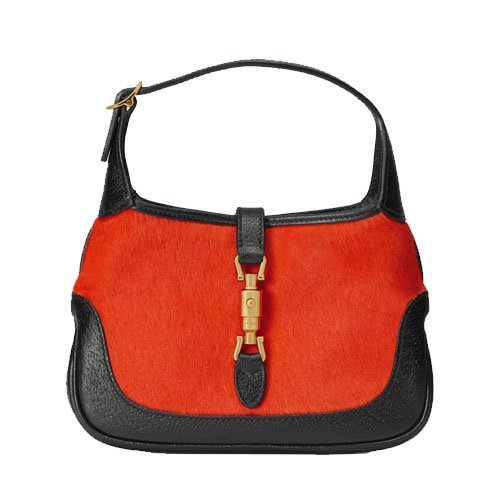 Jackie 1961 mini calf hair bag red