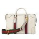 Medium canvas top handle bag white