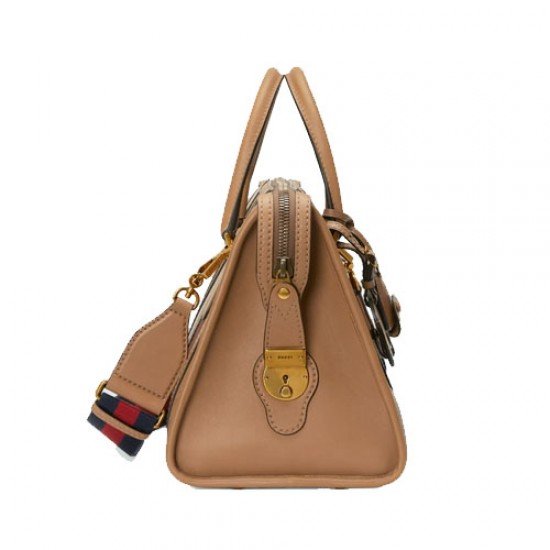 Medium canvas top handle bag brown