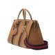 Medium canvas top handle bag brown