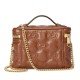 GG Matelasse Top Handle Mini Bag Brown