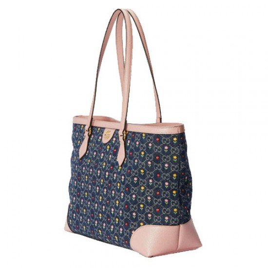 Ophidia medium GG tote Denim Blue