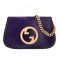 Blondie calf hair shoulder bag purple