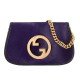 Blondie calf hair shoulder bag purple