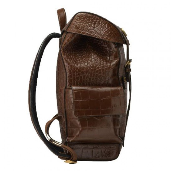 Crocodile backpack with Double G brown