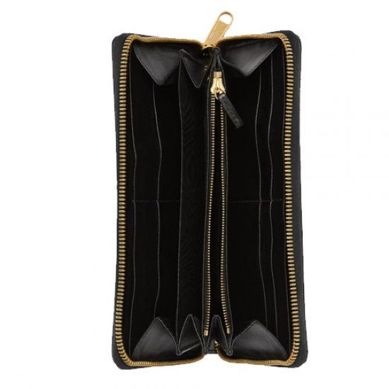 GG Matelasse zip wallet black