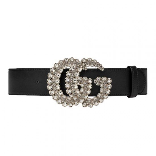 Belt with double G buckle Black Pearl