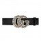 Belt with double G buckle Black Pearl