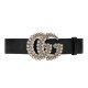 Belt with double G buckle Black Pearl