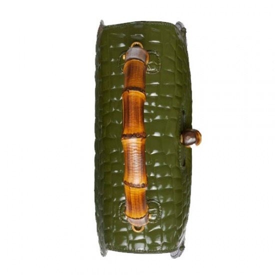 Gucci Bamboo 1947 Crocodile Olive green