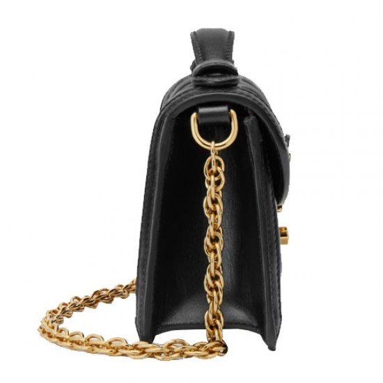 GG matelasse small top handle bag black