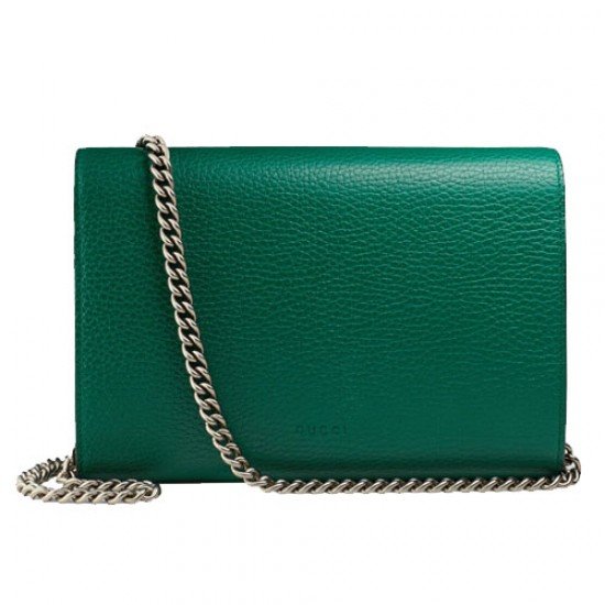 Dionysus Leather Mini Chain Bag Emerald