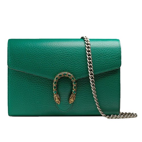 Dionysus Leather Mini Chain Bag Emerald