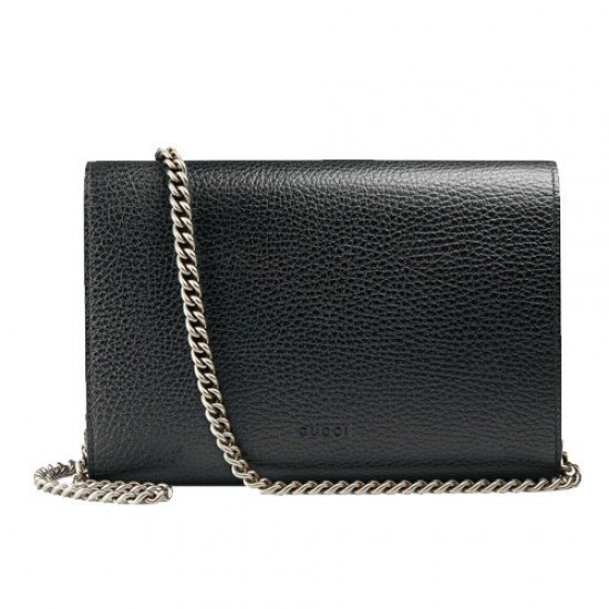 Dionysus Leather Mini Chain Bag Black