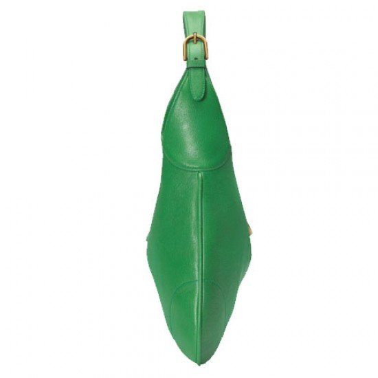 Medium crescent-shaped bag green