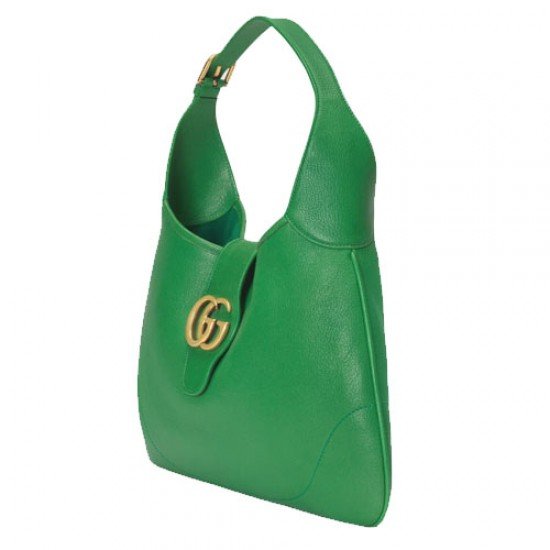 Medium crescent-shaped bag green