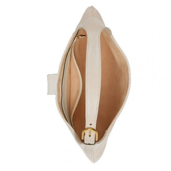 Medium crescent-shaped bag white