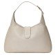 Medium crescent-shaped bag white