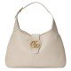 Medium crescent-shaped bag white