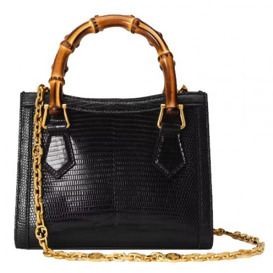 Gucci Diana lizard mini bag black