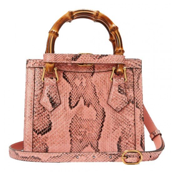 Gucci Diana mini python tote bag pink