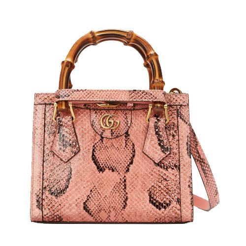 Gucci Diana mini python tote bag pink