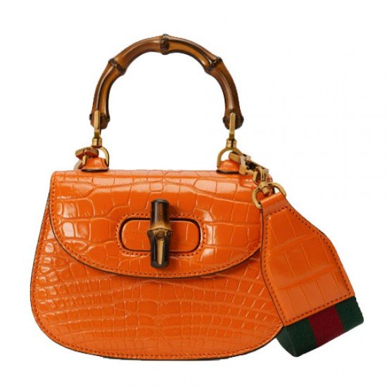 Gucci Bamboo 1947 crocodile mini bag