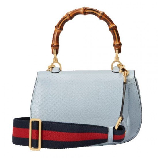 Gucci Bamboo 1947 python bag blue