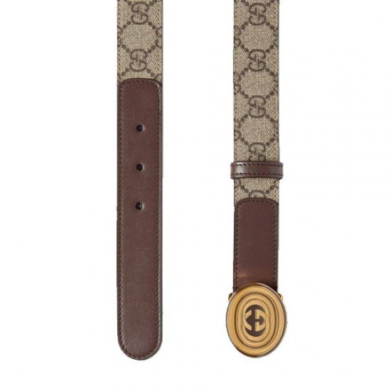 Interlocking double G oval belt with buckle