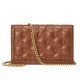 GG Matelasse chain wallet brown