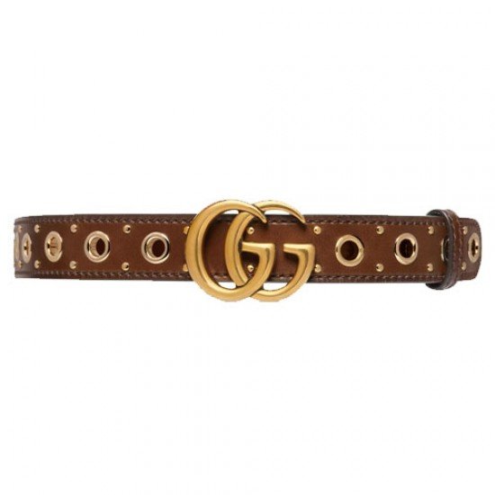 GG Marmont eyelet belt brown