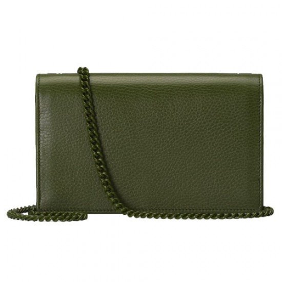 GG Marmont leather mini chain bag green