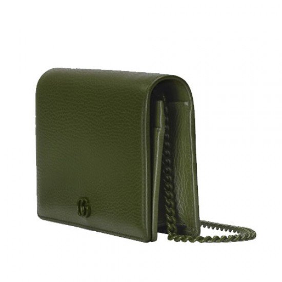 GG Marmont leather mini chain bag green