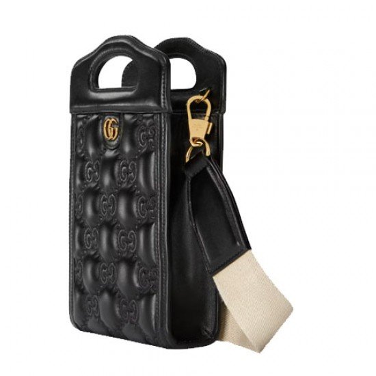 GG matelasse top handle mini bag Black