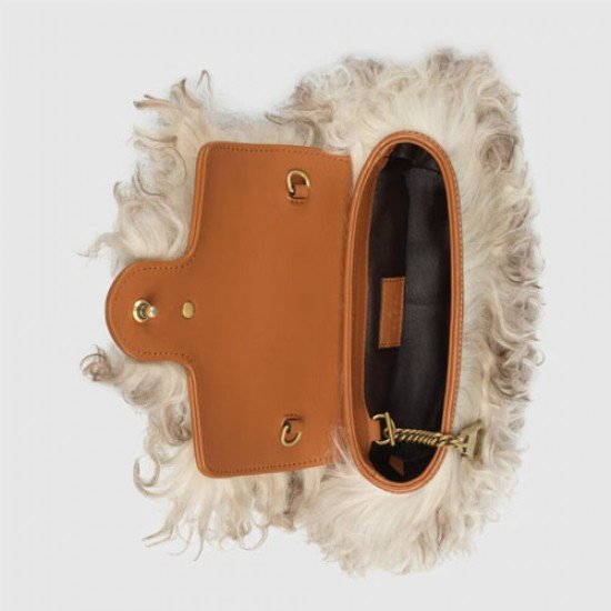 GG Marmont super mini shearling bag