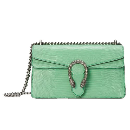 Dionysus lizard small shoulder bag green