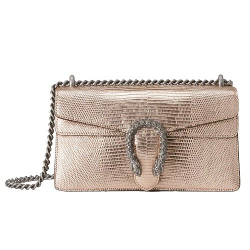 Dionysus lizard small shoulder bag light pink