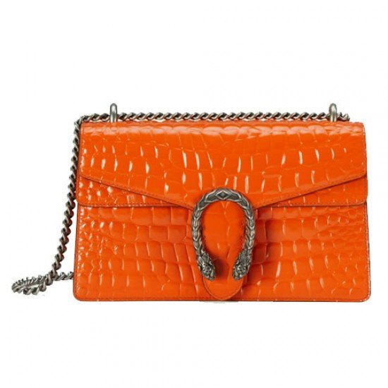 Dionysus crocodile small shoulder orange