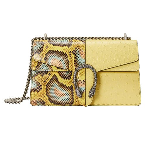 Dionysus python small shoulder bag yellow