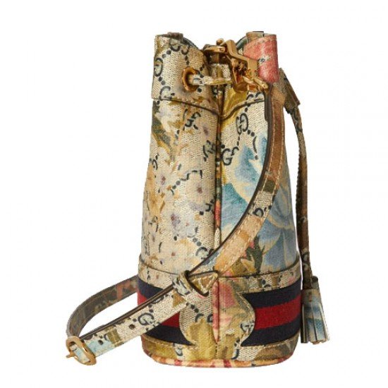 Ophidia GG Flora mini bucket bag